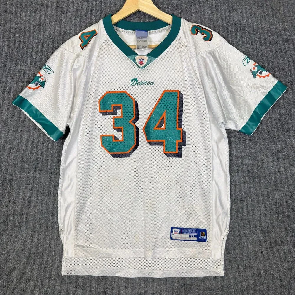 Ricky Williams Miami Dolphins Reebok Jersey NFL Youth XL 18-20 White Vintage